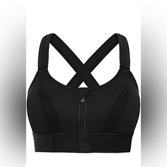 Amazon-Starrylion Womens Front Zip High Impact Sports Bra Full Adjustable Straps - Picture 1 of 6